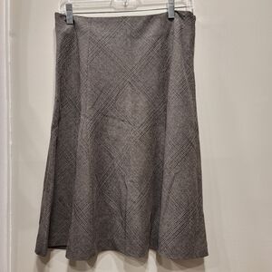 Dalia Collection Petite Charcoal Plaid A-Line Skirt - Sz 6P US